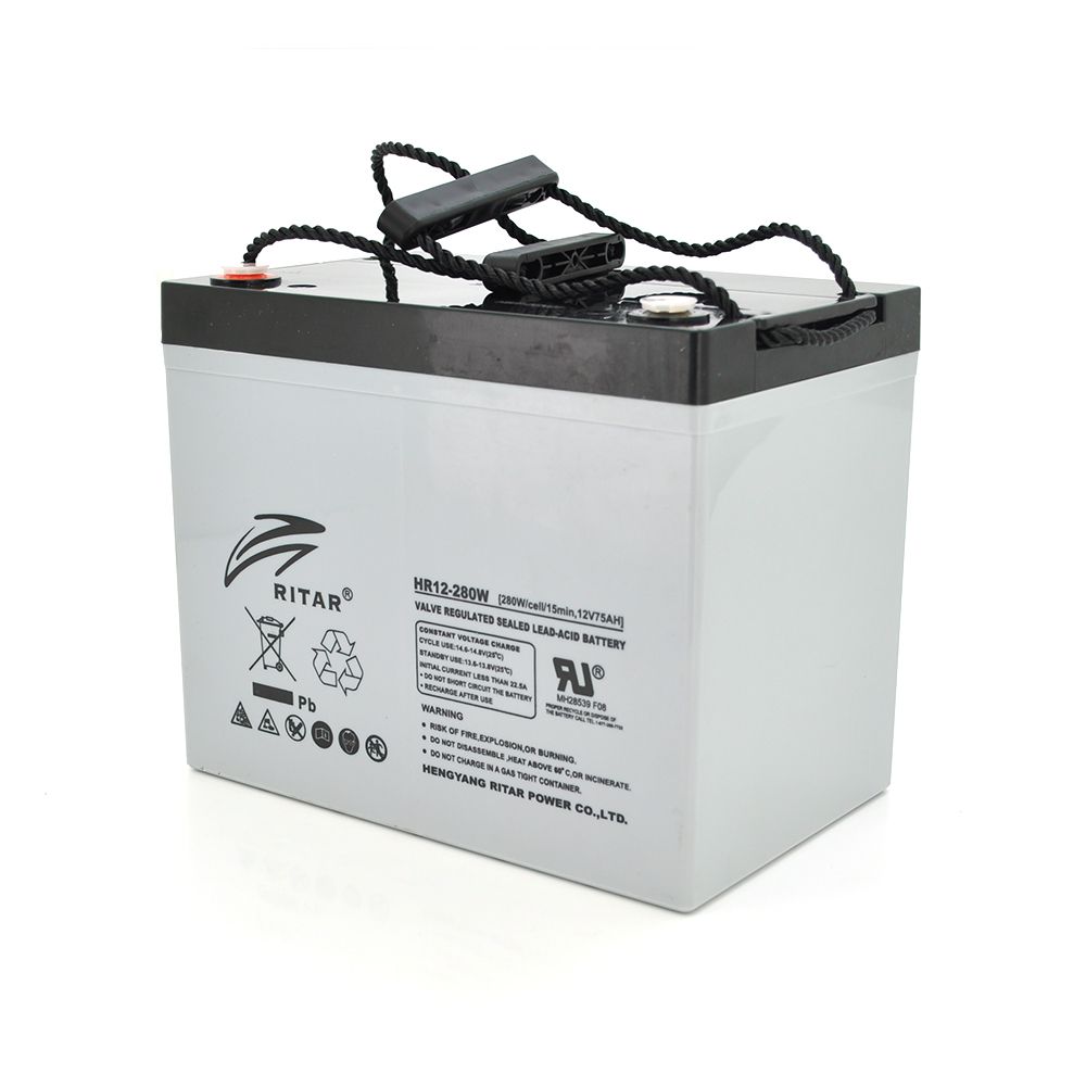 Акумуляторна батарея AGM RITAR HR12280W, Gray Case, 12V 75.0Ah ( 260 х 169 х 211 (219 ) 24.80kg Q1 (Y-16732)