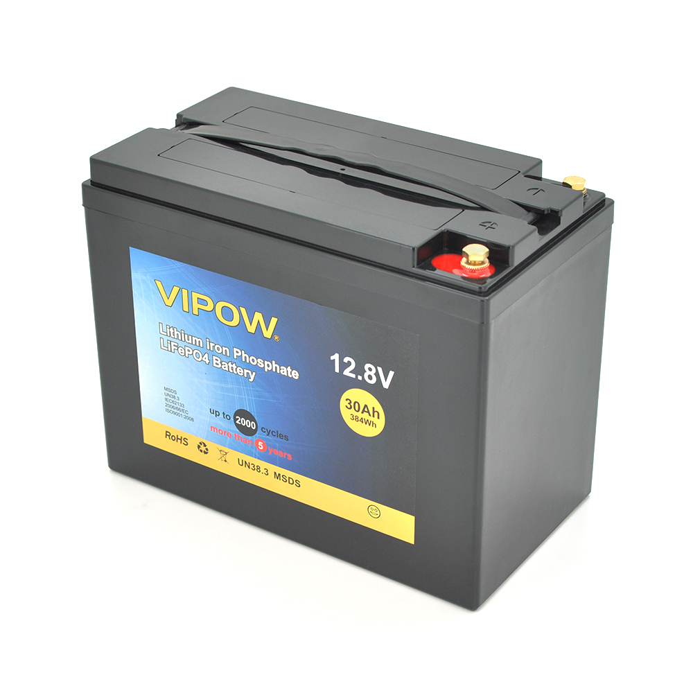 Акумуляторна батарея Vipow LiFePO4 12,8V 30Ah з вбудованою ВМS платою 25A (225*120*175), 4.5 kg (Y-17553)