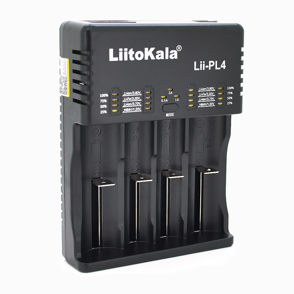 ЗУ універсальне Liitokala Lii-PL4, 4 канали, LED індикація, підтримує Li-ion, Ni-MH та Ni-Cd AA (R6), ААA (R03), AAAA, С (R14) (Y-18686)