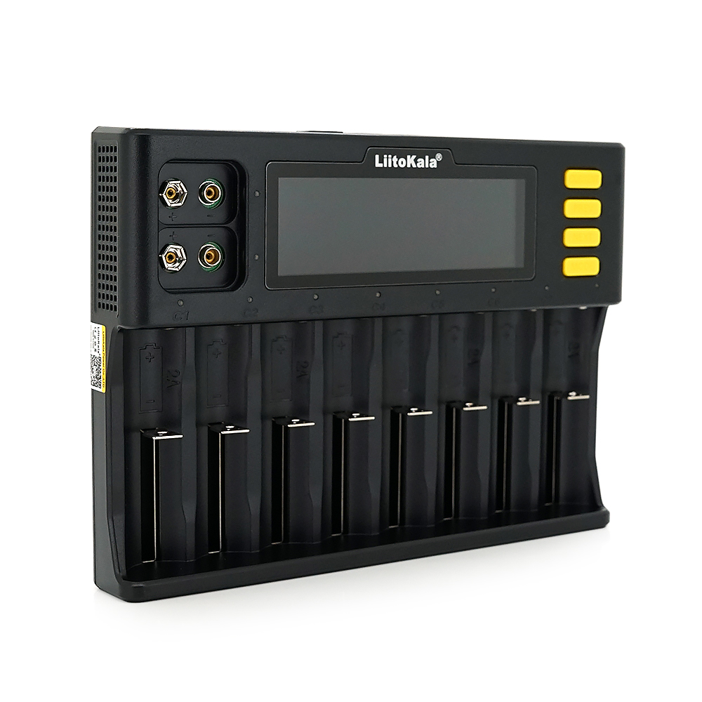 ЗУ універсальне Liitokala Lii-S8, АЗУ+СЗУ, 8 каналів, LCD дисплей, підтримує Li-ion, Ni-MH та Ni-Cd AA(R6), ААA(R03), AAAA, С(R14) (Y-18698)