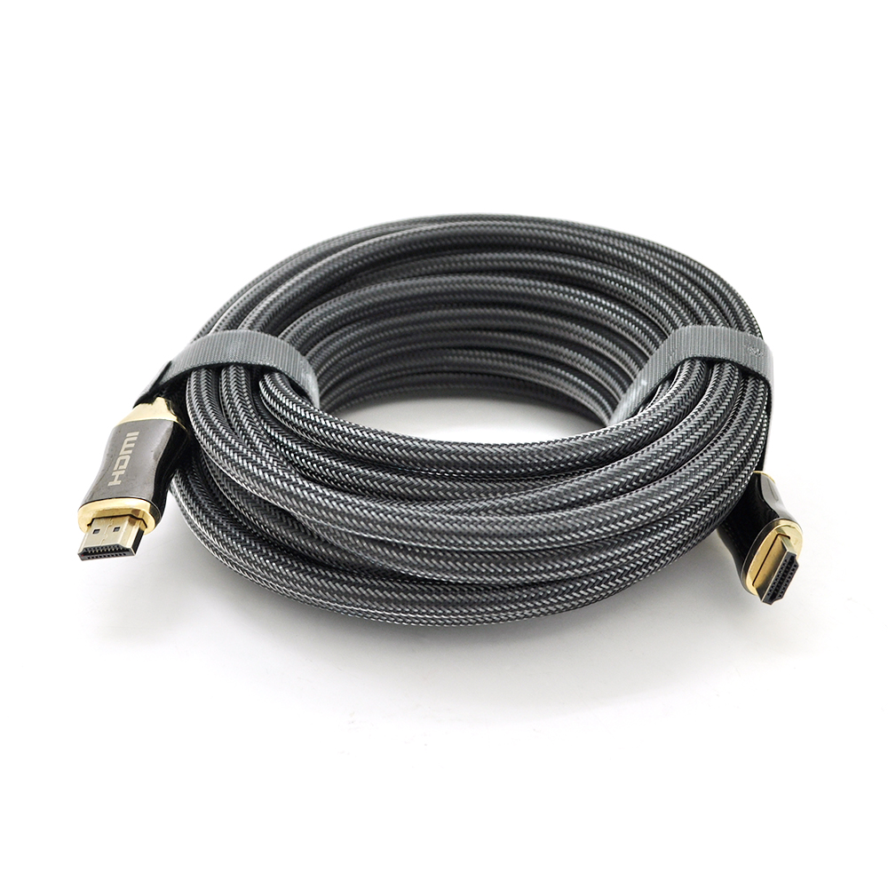 Кабель VEGGIEG HX-5 HDMI-HDMI 2K * 4K, 5m, v2,0, OD-7.0mm, круглий, обплетення, Black, коннектор Black-Gold, Пакет (Y-19704)