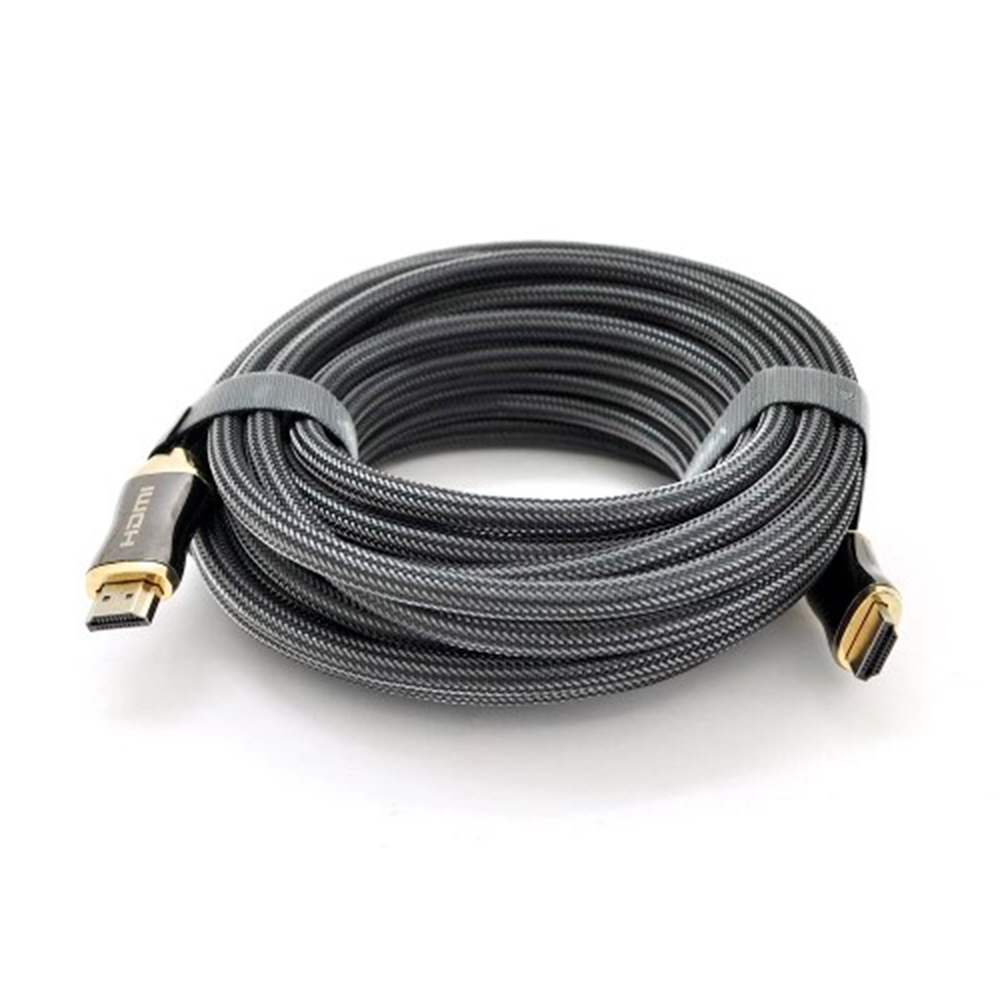 Кабель VEGGIEG HX-12 HDMI-HDMI 2K * 4K, 12.0m, v2,0, OD-8.0mm, круглий, обплетення, Black, коннектор Black-Gold, Box (Y-19707)