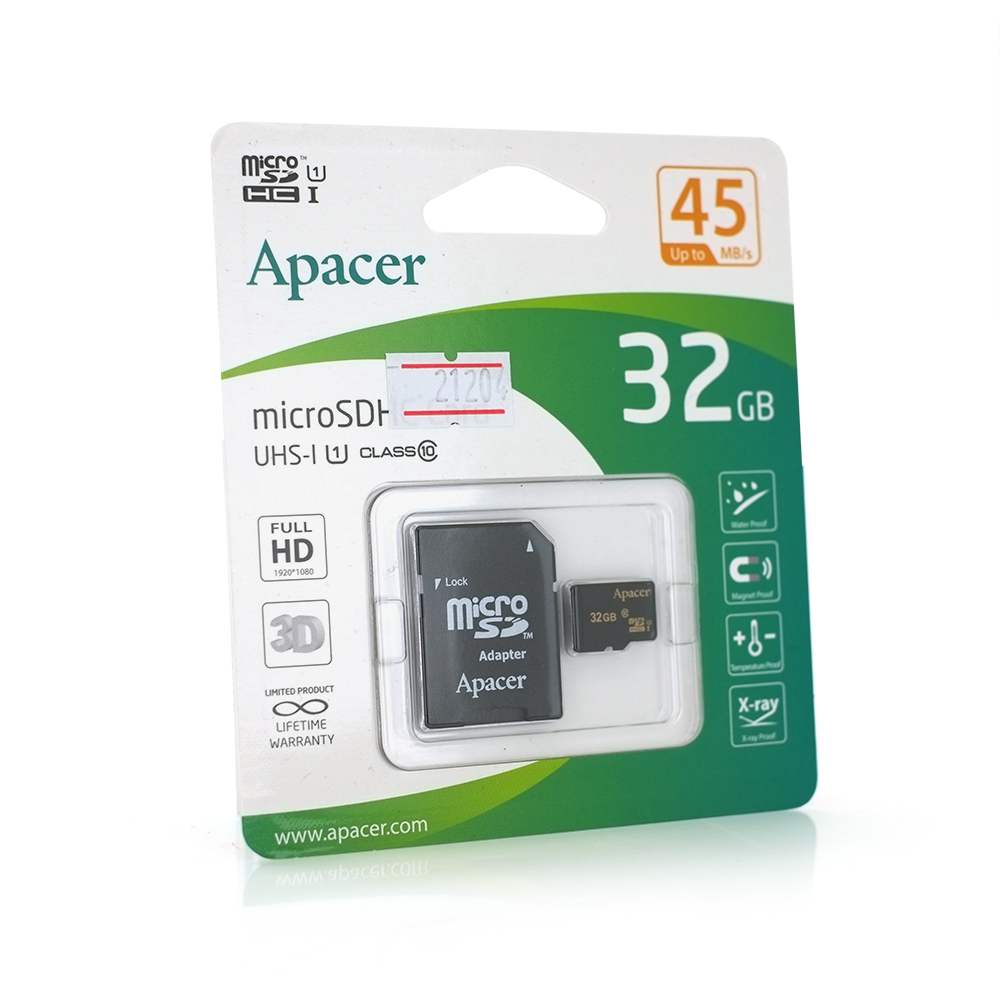 Карта пам'яті Apacer microSDHC Class 10 UHS-I, 32GB (Y-21204)