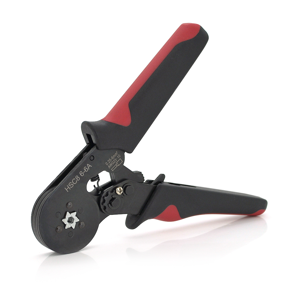 Крімпер CINLINELE HCS8 6-6A для обтиску кабельного накінечника, red + набір кабельних наконечників (VE0508,VE1508,VE1008,VE4009,VE2508) (Y-23257)