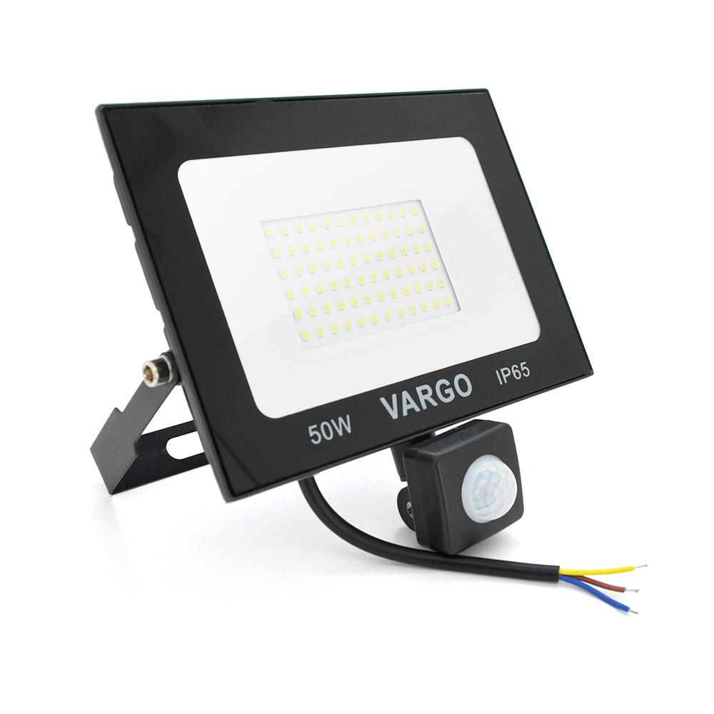 Прожектор LED з датчиком руху Vg-50W, IP65, 6500K, 2700Лм. Box (Y-23467)