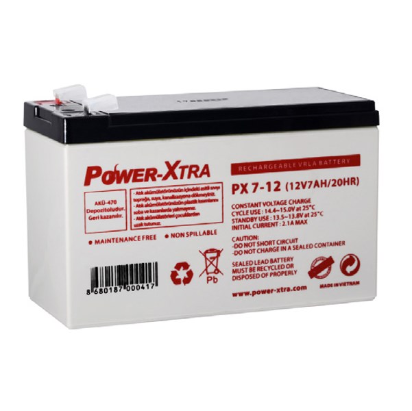 Акумуляторна батарея AGM Power-Xtra PX7-12(28W), Gray Case, 12V 7.0Ah ( 151 х 65 х 94 (100) ) Q5 (Y-29742)