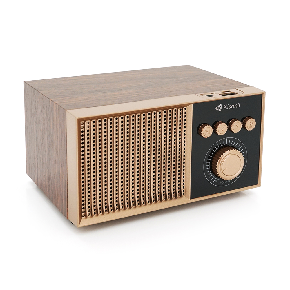 Колонка Kisonli G10 Bluetooth 5.0, 1х5W, 1200mAh, USB/TF/BT/FM/AUX, DC: 5V/1A, Wooden, BOX, Q50 (Y-31292)