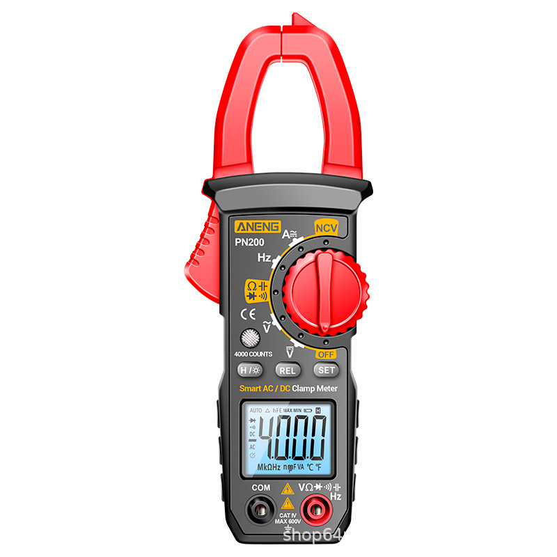 Токові кліщі ANENG PN200 Вимірювання: V (AC/DC), A (AC/DC), Ω, C, Hz (NCV, True RMS). Функції: Data Hold, дзвінки, тест діодів, автовідключення. (Y-32173)