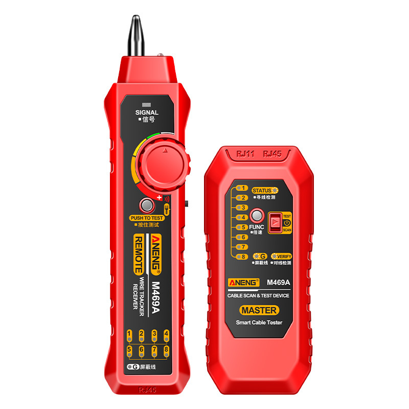 Кабельний тестер ANENG M469A, трасошукач, RJ-45+RJ-11 (Y-32198)