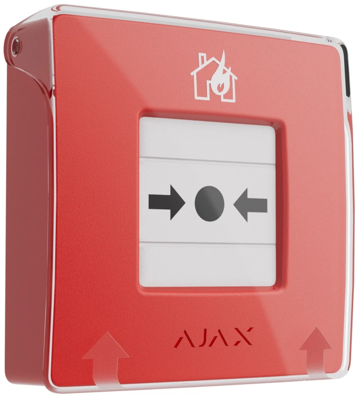 Бездротова настінна кнопка для активації пожежної тривоги Ajax ManualCallPoint Red (Y-33814)