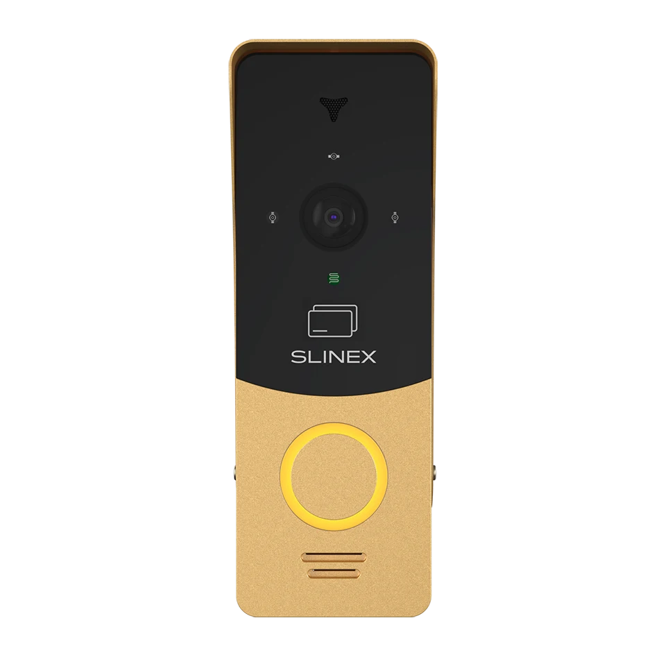 AHD панель виклику Slinex ML-20CRHD (black/gold), 2 Мп, EM-Marin зчитувач, кут огляду 115°, 45×130×24 мм (Y-36676)