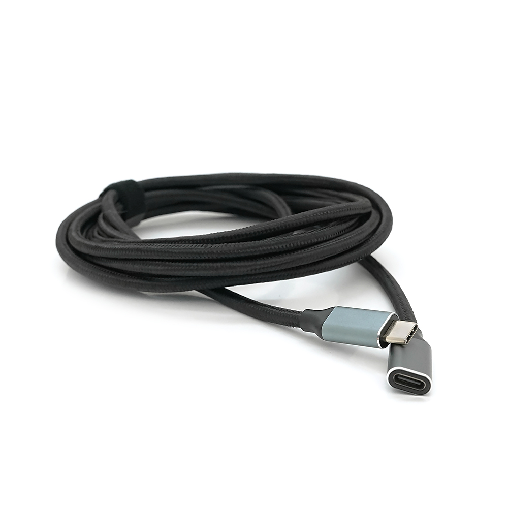 Подовжувач Type-C to Type-C (USB 3.2 GEN2 male to female), обплетення, Black, довжина 3м, підтримка 100W/10Gbps, 4K60HZ audio/video outpout, BOX (Y-36844)