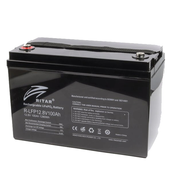 Акумуляторна батарея з bluetooth та підігрівом Ritar LiFePO4 12,8V 100Ah 1280Wh (330 х 172 х 214 мм), 13kg Q1 (Y-37191)