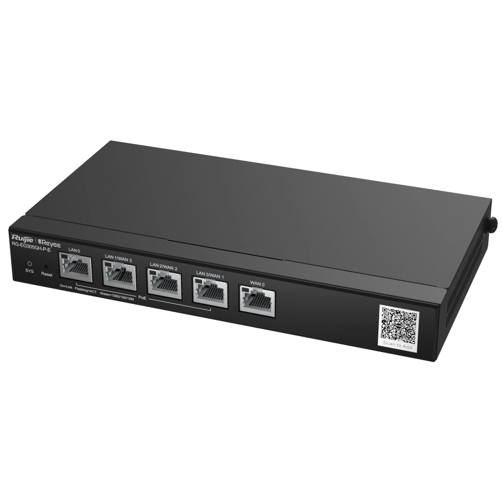 5-портовий маршрутизатор PoE з хмарним керуванням Ruijie Reyee RG-EG305GH-P-E (Y-37530)