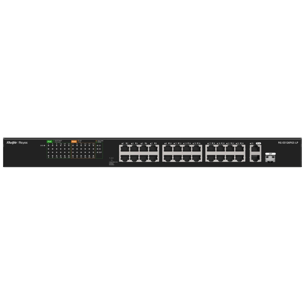 26-портовий 10/100Мб некерований PoE Ruijie Reyee RG-ES126FGS-LP (Y-37792)