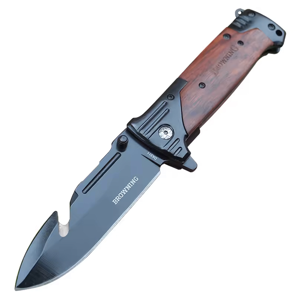 Ніж складний Browning-DA311, ручка сталь + дерево, довжина 232 мм, 310 гр, Box (Y-37924)