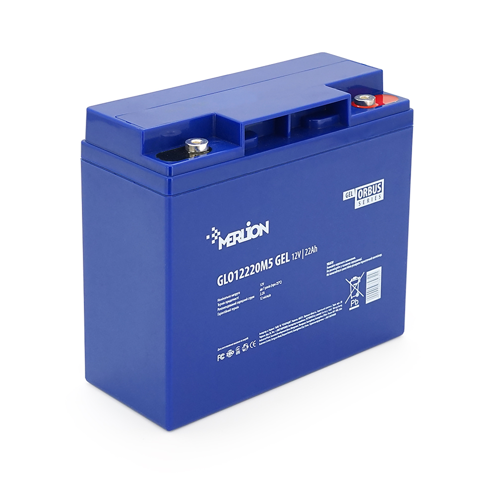 Акумуляторна батарея MERLION ORBUS GLO12220M5 12 V 22 Ah ( 180 x 78 x 165 (168) ) BLUE Q4 (Y-38031)