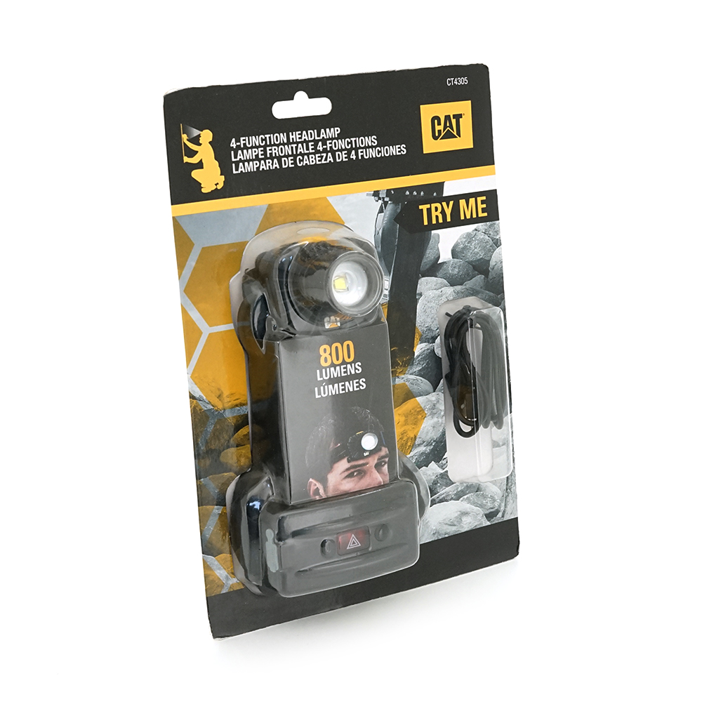 Ліхтар налобний CAT CT4305, 800LM, 3 режими, живлення від 2*26650, Blister (Y-39191)