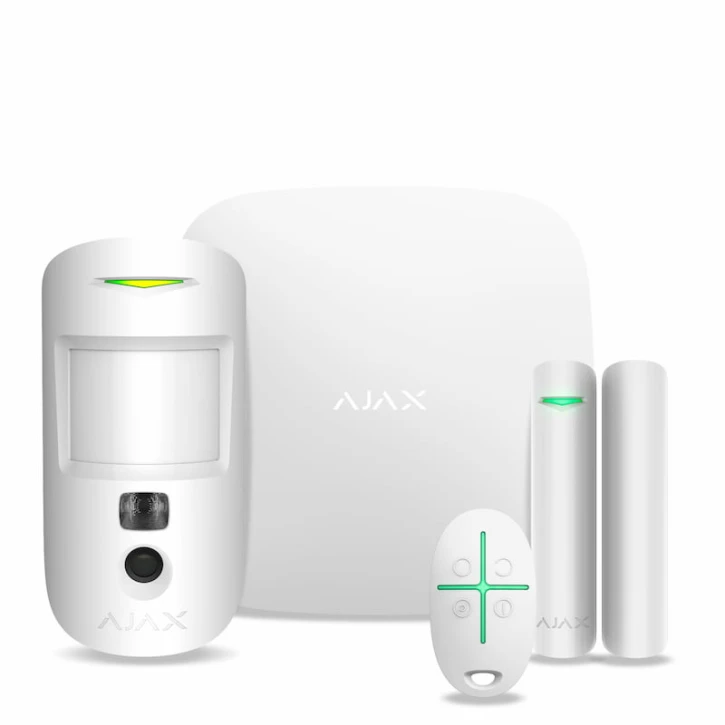 Комплект бездротової сигналізації Ajax StarterKit Cam (HDR) white (Hub 2/MotionCam(HDR)/DoorProtect/SpaceControl) (Y-39693)