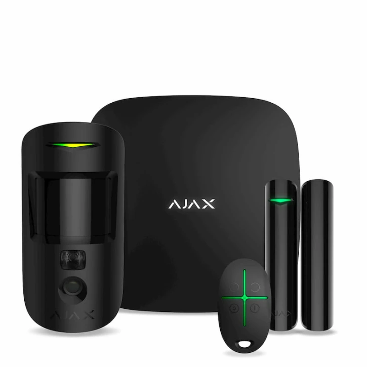 Комплект бездротової сигналізації Ajax StarterKit Cam Plus (HDR) black (Hub 2 Plus /MotionCam(HDR)/DoorProtect/SpaceControl) (Y-39951)