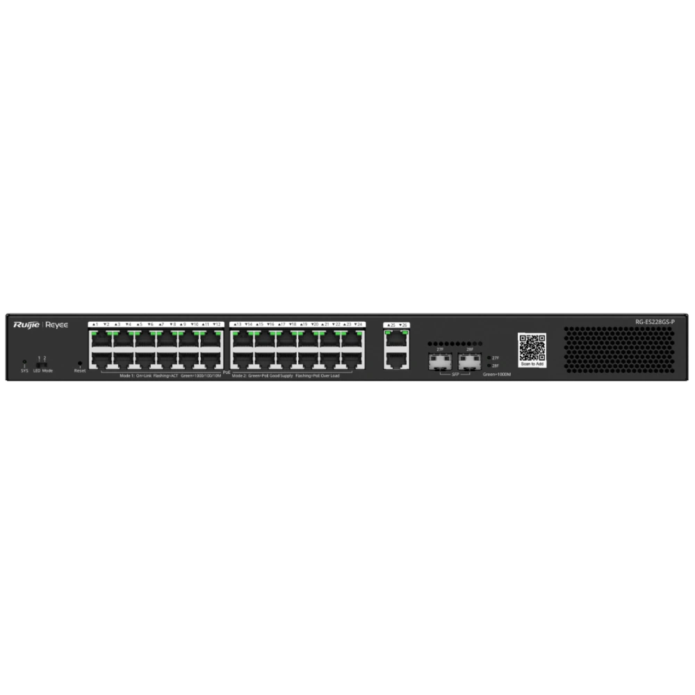 28-портовий 10/100Мб/1000Мб керований PoE Ruijie Reyee RG-ES228GS-P (Y-40260)