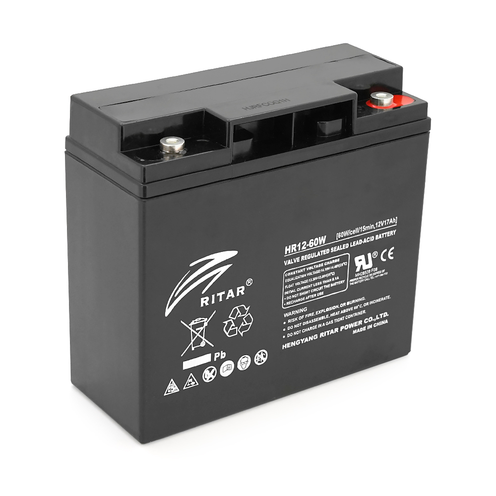 Акумуляторна батарея AGM RITAR HR12-60W, Black Case, 12V 17.0Ah ( 181 х 77 х 167 (167 ) 4.80 kg Q4 (Y-40970)