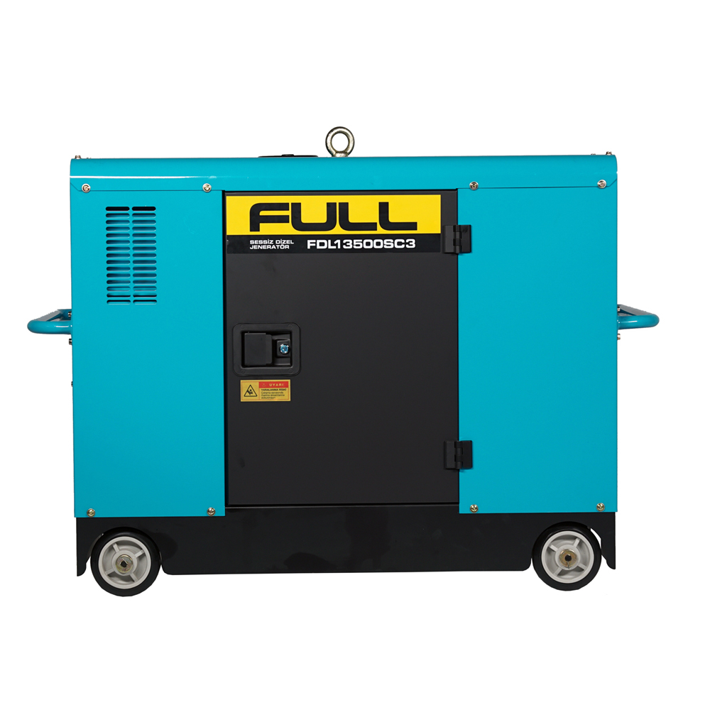Генератор дизельний FULL FDL13500SС3, 3-фазний 230/400V, 50Hz, 13.75kVA/11kW, бак 55 л, витрата 3,5 л/год, пуск: стартер (без АКБ), 1160x675x945 мм, 295 кг (Y-43577)