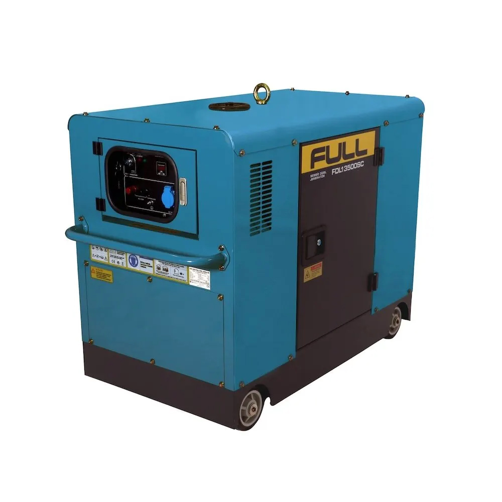 Генератор дизельний FULL FDL13500SС, 1-фазний 230V, 50Hz, 13.75kVA/11kW, бак 55 л, витрата 3,5 л/год, пуск: стартер (без АКБ), 1160х675х945 мм, 295 кг (Y-43581)