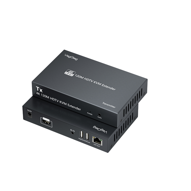 Активний VEGGIEG V-HD011 KVM HDMI 2*1 спліттер 120m, HDMI1.4/HDCP2.0, USB & Audio Support, Grey, Box (Y-43640)