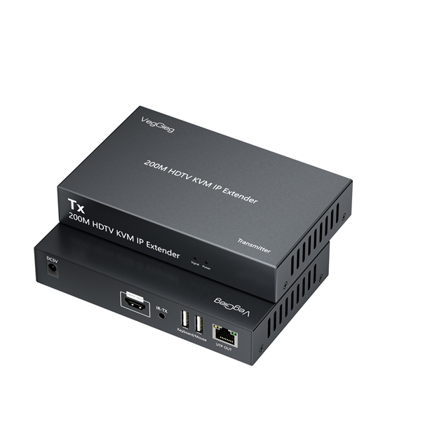 Активний VEGGIEG V-HD012 KVM HDMI 2*1 спліттер 200m, 1080P/60Hz, HDMI 1.3/HDCP1.4, USB Support, Grey, Box (Y-43642)
