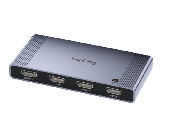 Комутатор VEGGIEG V-HD10 HDMI 1*3, HDTV2.0 4K, Grey, Box (Y-43649)