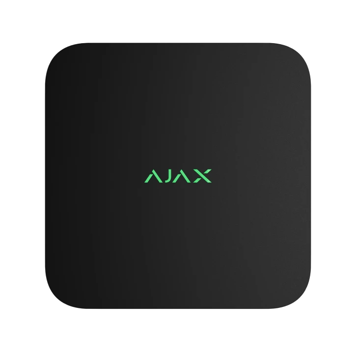 Мережевий відеореєстратор Ajax NVR DC (16ch) black, роздільна здатність до 4К, підтримка ONVIF/RTSP, декодування H.265/H.264, ємність до 16Тб (Y-43913)