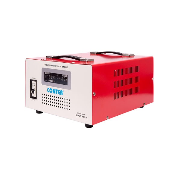 Стабілізатор напруги Conter MSER 3000 VA-V2/2250W однофазний, сервопривід, монтажу підлоги, LED дисплей, DC130-260V, AC230±3%, 2*Shuko, 161x255x178mm, 8.2kg (Y-45625)