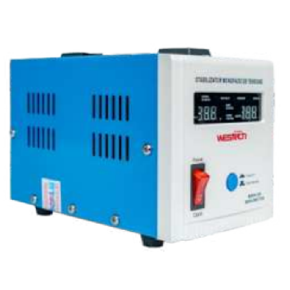 Стабілізатор напруги Westech MSER 2000 VA-V2/1600W однофазний, сервопривід, монтажу підлоги, LED дисплей, DC130-260V, AC230±3%, 2*Shuko, 146x237x170mm, 5.2kg (Y-45633)