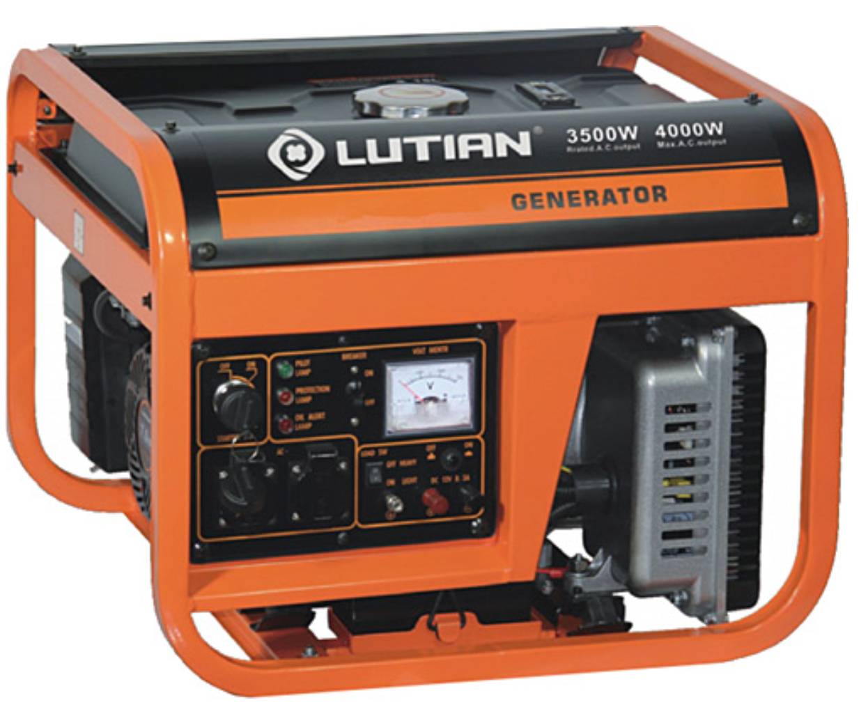 Генератор инверторный БЕНЗИНОВЫЙ LUTIAN LT4500EI, 4,5KVA (3.5kW), однофазный, мотор LT170-F1 4-тактний, 1-циліндровий OHV, 220V, 50Hz, обьем 15л, электростартер, 580x570x450 мм, 45кг (Y-45703)