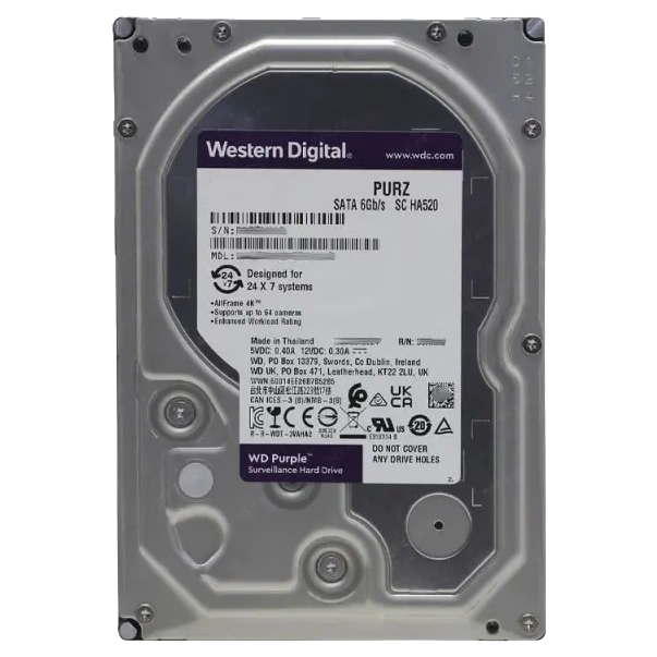 Жорсткий диск Western Digital Purple 4TB 64MB 5400rpm WD44PURZ 100 x 23 x 150 мм (Y-46525)