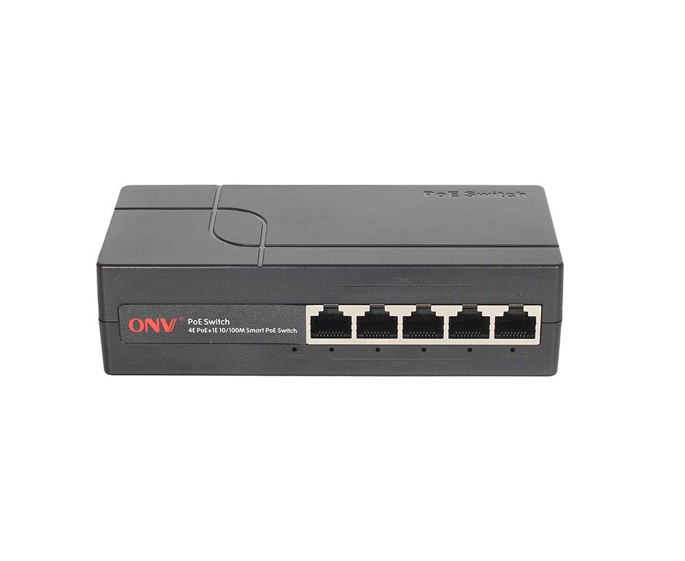4х портовий Smart PoE комутатор ONV-H1054PEBS, 4хРоЕ 100Мбіт + 1хUplink 100Мбіт, IEEE802.3af/at, потужність 65Вт, пластик (Y-47026)