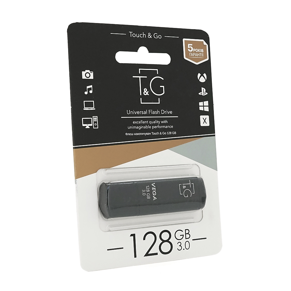 Флеш-накопичувач T&G 121 Vega, USB 3.0, 128GB, Metal, Blister (Y-47208)