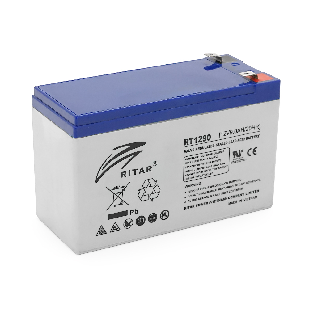 Акумуляторна батарея AGM RITAR RT1290, Gray Case, 12V 9.0Ah ( 151 х 65 х 94 (100) ) Q12 (Y-47516)