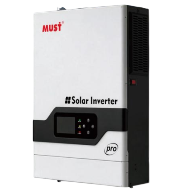 Автономний інвертор (off-grid) MUST PV18-3624PRO, 3600W, 24V, струм заряду 60A, 170-280V, MPPT (100А, 30-320 Vdc), 318×454×122.5 мм. 7.8 кг. (Y-48120)