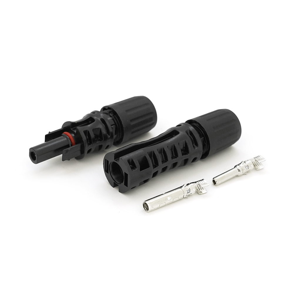 Конектор MC4 Risin, 1000V, 30A, мідний під затискач, U-подібний, під переріз 2.5-6мм², 0.5мом, UL94-VO, IP67, Black упк.100 шт. (ціна за упаковку) (Y-48446)